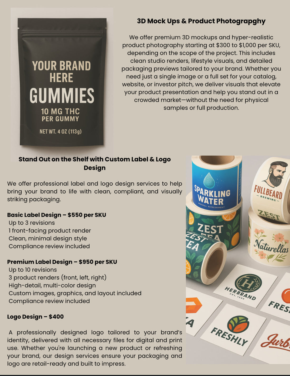 Bring Your Brand to Life with Custom Packaging, Labels & 3D Mockups