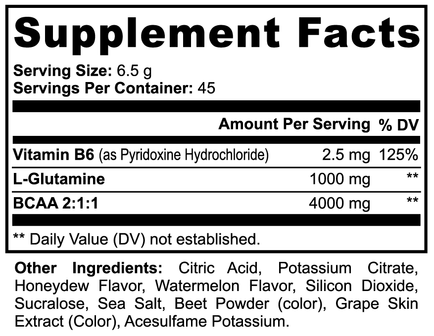BCAA Post Workout Powder – Honeydew & Watermelon Flavor