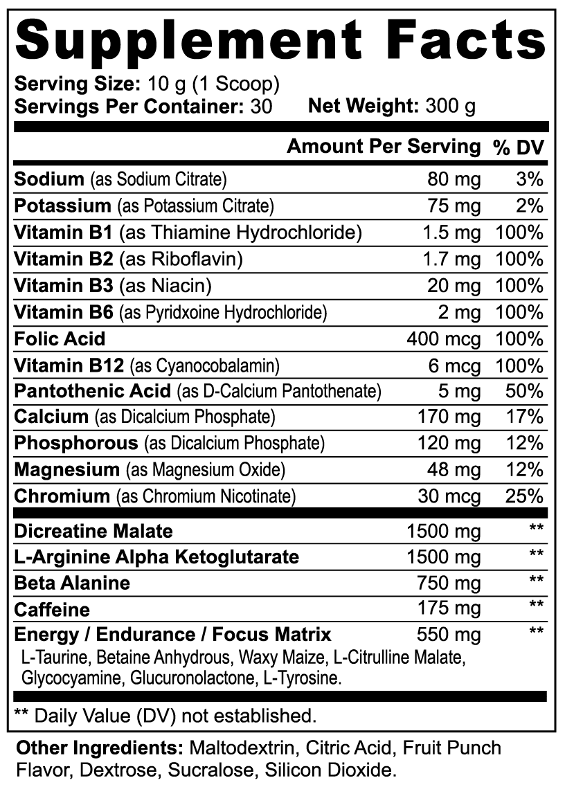 Nitric Shock Pre-Workout – Fruit Punch Flavor